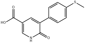 6-Hydroxy-5-(4-methylthiophenyl)nicotinic acid 化学構造式