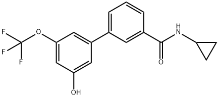 [1,1'-Biphenyl]-3-carboxamide, N-cyclopropyl-3'-hydroxy-5'-(trifluoromethoxy)- 结构式