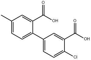 2-(3-Carboxy-4-chlorophenyl)-5-methylbenzoic acid 结构式