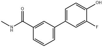 2-Fluoro-4-[3-(N-methylaminocarbonyl)phenyl]phenol 化学構造式