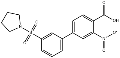 2-Nitro-4-[3-(pyrrolidinylsulfonyl)phenyl]benzoic acid,1261981-74-1,结构式