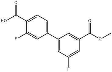 2-Fluoro-4-(3-fluoro-5-methoxycarbonylphenyl)benzoic acid Structure