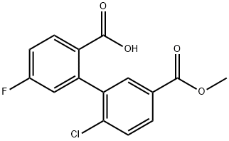 2-(2-Chloro-5-methoxycarbonylphenyl)-4-fluorobenzoic acid 化学構造式