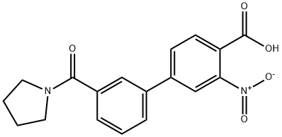 2-Nitro-4-(3-pyrrolidinylcarbonylphenyl)benzoic acid 化学構造式