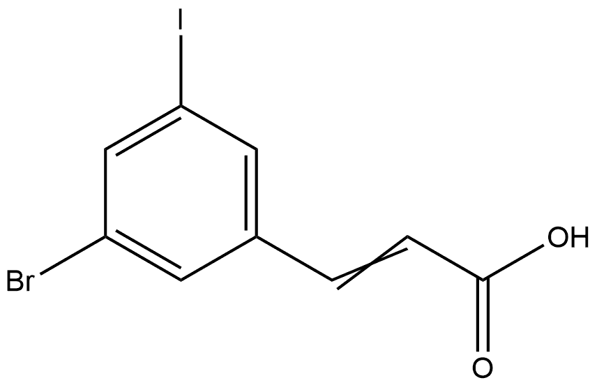 3-(3-Bromo-5-iodophenyl)-2-propenoic acid Structure