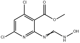 3-Pyridinecarboxylic acid, 4,6-dichloro-2-[[(hydroxyamino)methylene]amino]-, methyl ester Structure