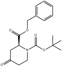 1,2-Piperidinedicarboxylic acid, 4-oxo-, 1-(1,1-dimethylethyl) 2-(phenylmethyl) ester, (2S)- Struktur