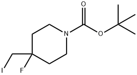 1-Piperidinecarboxylic acid, 4-fluoro-4-(iodomethyl)-, 1,1-dimethylethyl ester Structure