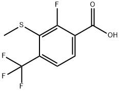 2-Fluoro-3-(methylthio)-4-(trifluoromethyl)benzoic acid 化学構造式