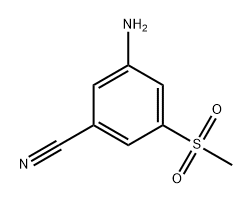 3-氨基-5-(甲磺酰基)苯甲腈 结构式