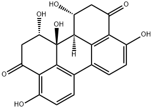 3,10-Perylenedione, 1,2,11,12,12a,12b-hexahydro-1,4,9,12,12a-pentahydroxy-, (1R,12S,12aS,12bR)-,1262797-65-8,结构式