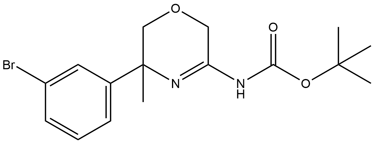 1,1-Dimethylethyl N-[5-(3-bromophenyl)-5,6-dihydro-5-methyl-2H-1,4-oxazin-3-yl]carbamate Struktur