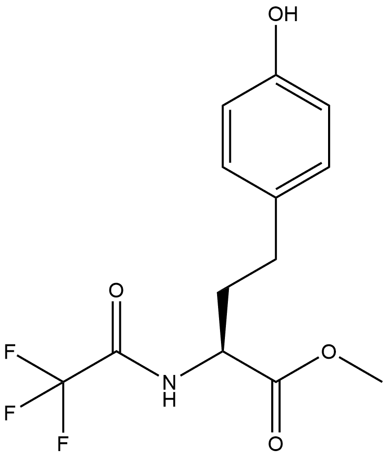 Benzenebutanoic acid, 4-hydroxy-α-[(2,2,2-trifluoroacetyl)amino]-, methyl ester, (αS)- 化学構造式