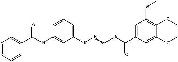 Benzamide, N-[[[3-(benzoylamino)phenyl]amino]iminomethyl]-3,4,5-trimethoxy- 化学構造式