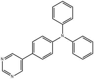 BenzenaMine, N,N-diphenyl-4-(5-pyriMidinyl)-
5-(4-(DiphenylaMino)phenyl)pyriMidine,1263145-50-1,结构式