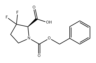 1,2-Pyrrolidinedicarboxylic acid, 3,3-difluoro-, 1-(phenylmethyl) ester, (2R)- Struktur