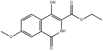 3-?Isoquinolinecarboxyl?ic acid, 1,?2-?dihydro-?4-?hydroxy-?7-?methoxy-?1-?oxo-?, ethyl ester,1263286-59-4,结构式