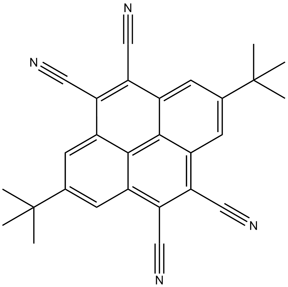 2,7-di-tert-butyl-4,5,9,10-tetracyanopyrene 结构式