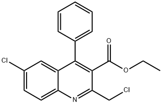 3-Quinolinecarboxylic acid, 6-chloro-2-(chloromethyl)-4-phenyl-, ethyl ester Structure