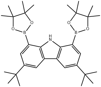 3,6-二叔丁基-1,8-双(4,4,5,5-四甲基-1,3,2-二氧杂硼烷-2-基)-9H-咔唑 结构式