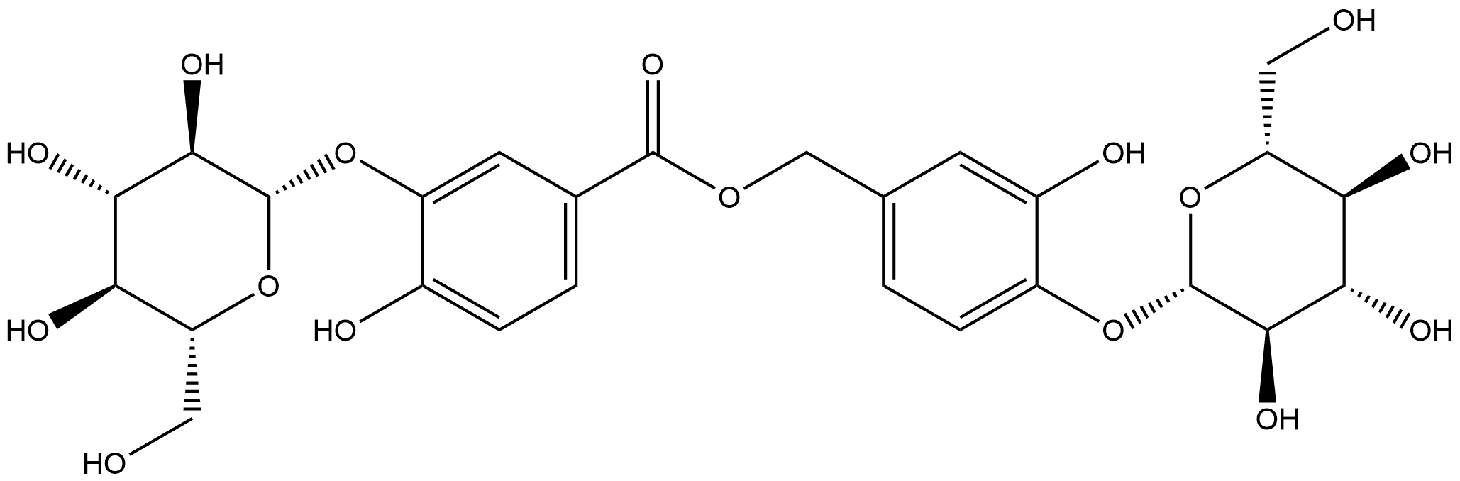 原儿茶酰鹿梨苷-3-O-BETA-葡萄糖苷, 1263431-59-9, 结构式