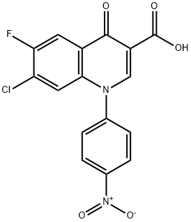 3-Quinolinecarboxylic acid, 7-chloro-6-fluoro-1,4-dihydro-1-(4-nitrophenyl)-4-oxo- 结构式