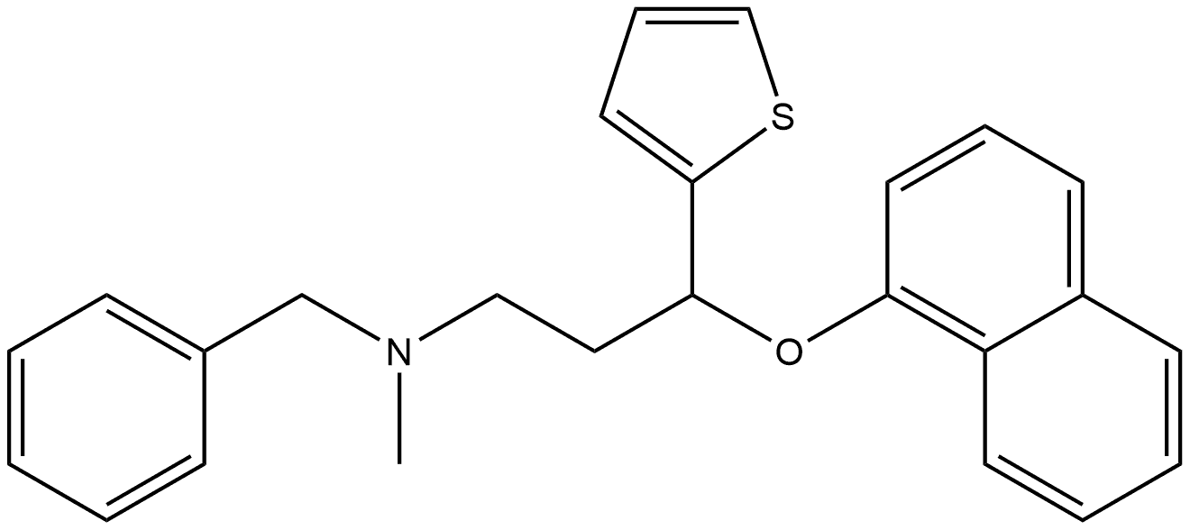 2-Thiophenepropanamine, N-methyl-γ-(1-naphthalenyloxy)-N-(phenylmethyl)- Structure
