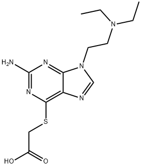 Acetic acid, 2-[[2-amino-9-[2-(diethylamino)ethyl]-9H-purin-6-yl]thio]- Struktur