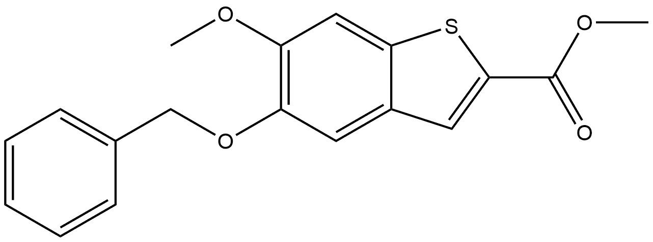 5-(benzyloxy)-6-methoxybenzo[b]thiophene-2-carboxylic acid methyl ester,1264195-66-5,结构式