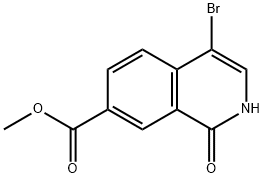 7-Isoquinolinecarboxylic acid, 4-bromo-1,2-dihydro-1-oxo-, methyl ester 化学構造式