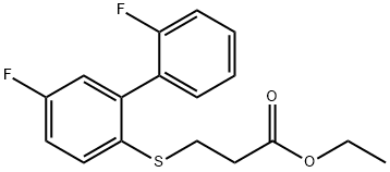 Propanoic acid, 3-[(2',5-difluoro[1,1'-biphenyl]-2-yl)thio]-, ethyl ester,1264712-08-4,结构式