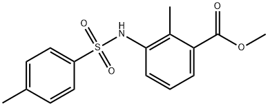 Benzoic acid, 2-methyl-3-[[(4-methylphenyl)sulfonyl]amino]-, methyl ester 化学構造式