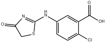 Benzoic acid, 2-chloro-5-[(4,5-dihydro-4-oxo-2-thiazolyl)amino]- Structure