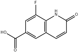 6-Quinolinecarboxylic acid, 8-fluoro-1,2-dihydro-2-oxo- Struktur