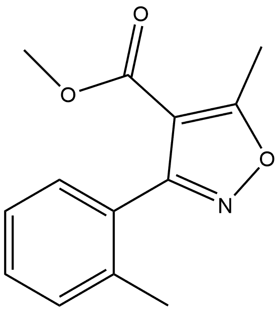 5-甲基-3-(邻甲苯基)异噁唑-4-甲酸甲酯,1267489-02-0,结构式