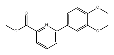 2-Pyridinecarboxylic acid, 6-(3,4-dimethoxyphenyl)-, methyl ester 化学構造式