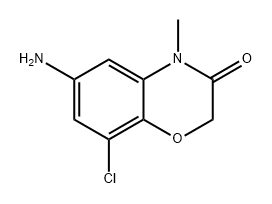 2H-1,4-Benzoxazin-3(4H)-one, 6-amino-8-chloro-4-methyl- 化学構造式