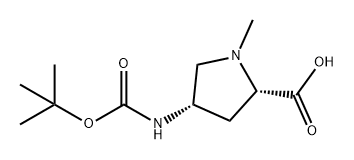 L-Proline, 4-[[(1,1-dimethylethoxy)carbonyl]amino]-1-methyl-, (4S)- Struktur