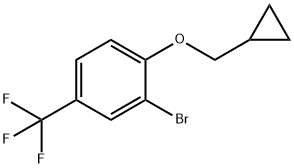 2-Bromo-1-cyclopropylmethoxy-4-trifluoromethyl-benzene 化学構造式