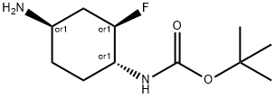 tert-butyl N-[(1S,2S,4S)-rel-4-amino-2-fluorocyclohexyl]carbamate 结构式