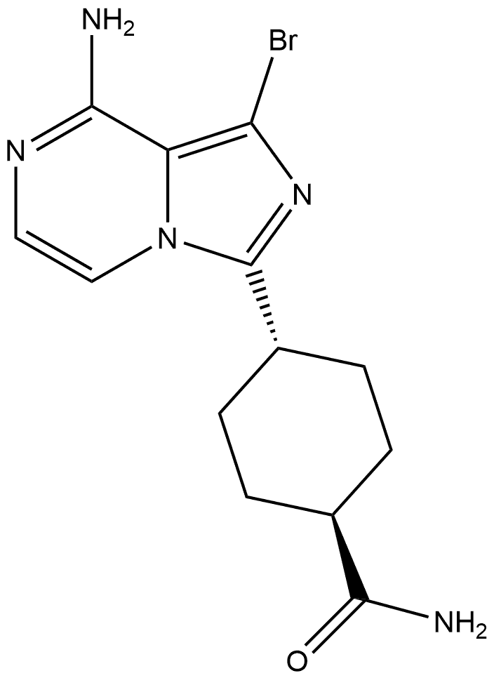 trans-4-(8-Amino-1-bromoimidazo[1,5-a]pyrazin-3-yl)cyclohexanecarboxamide,1268623-24-0,结构式