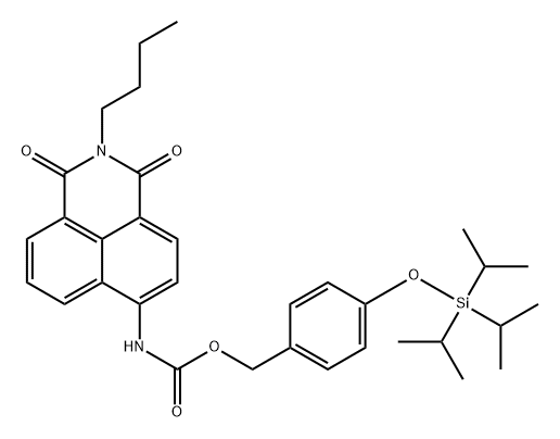 Carbamic acid, N-(2-butyl-2,3-dihydro-1,3-dioxo-1H-benz[de]isoquinolin-6-yl)-, [4-[[tris(1-methylethyl)silyl]oxy]phenyl]methyl ester Struktur