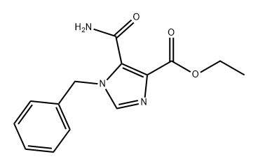 1H-Imidazole-4-carboxylic acid, 5-(aminocarbonyl)-1-(phenylmethyl)-, ethyl ester Struktur