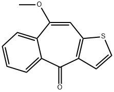 4H-Benzo[4,5]cyclohepta[1,2-b]thiophen-4-one, 9-methoxy- 化学構造式