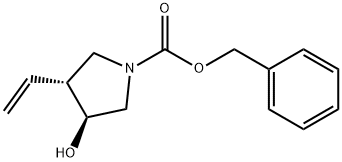 (3R,4S)-1-CBZ-3-羟基-4-乙烯基吡咯烷 结构式