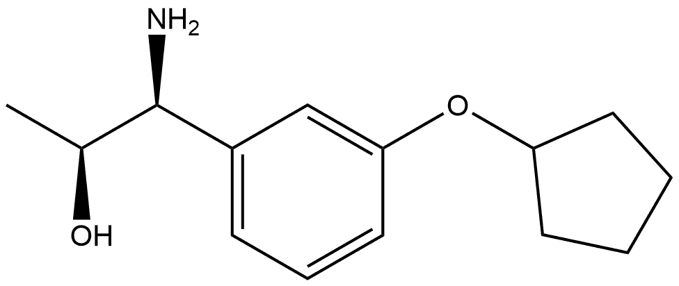 (1S,2S)-1-AMINO-1-(3-CYCLOPENTYLOXYPHENYL)PROPAN-2-OL 结构式