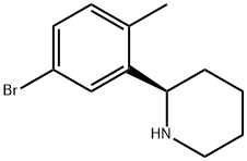 (2R)-2-(5-bromo-2-methylphenyl)piperidine 化学構造式