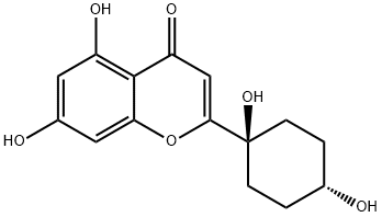 2-(反-1,4-二羟基环己烷)-5,7-二羟基-色原酮 结构式
