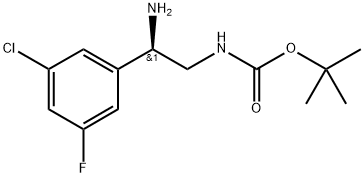 Carbamic acid, N-[(2R)-2-amino-2-(3-chloro-5-fluorophenyl)ethyl]-, 1,1-dimethylethyl ester Structure