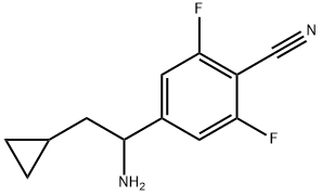 4-(1-Amino-2-cyclopropylethyl)-2,6-difluorobenzenecarbonitrile Struktur